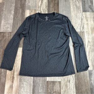 Real Essential Long Sleeve Shirt, Dri-Fit, Womens Small, Gray